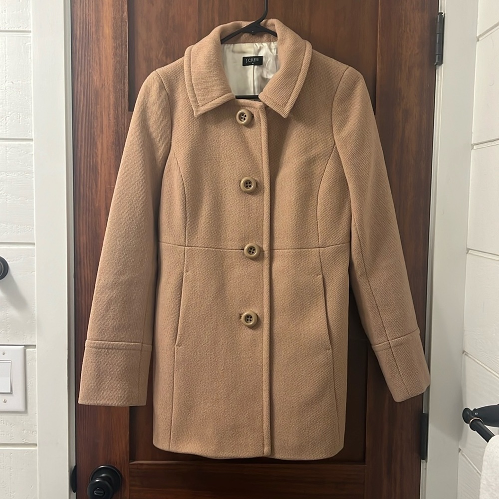 J. Crew Factory Tan Wool Pea Coat